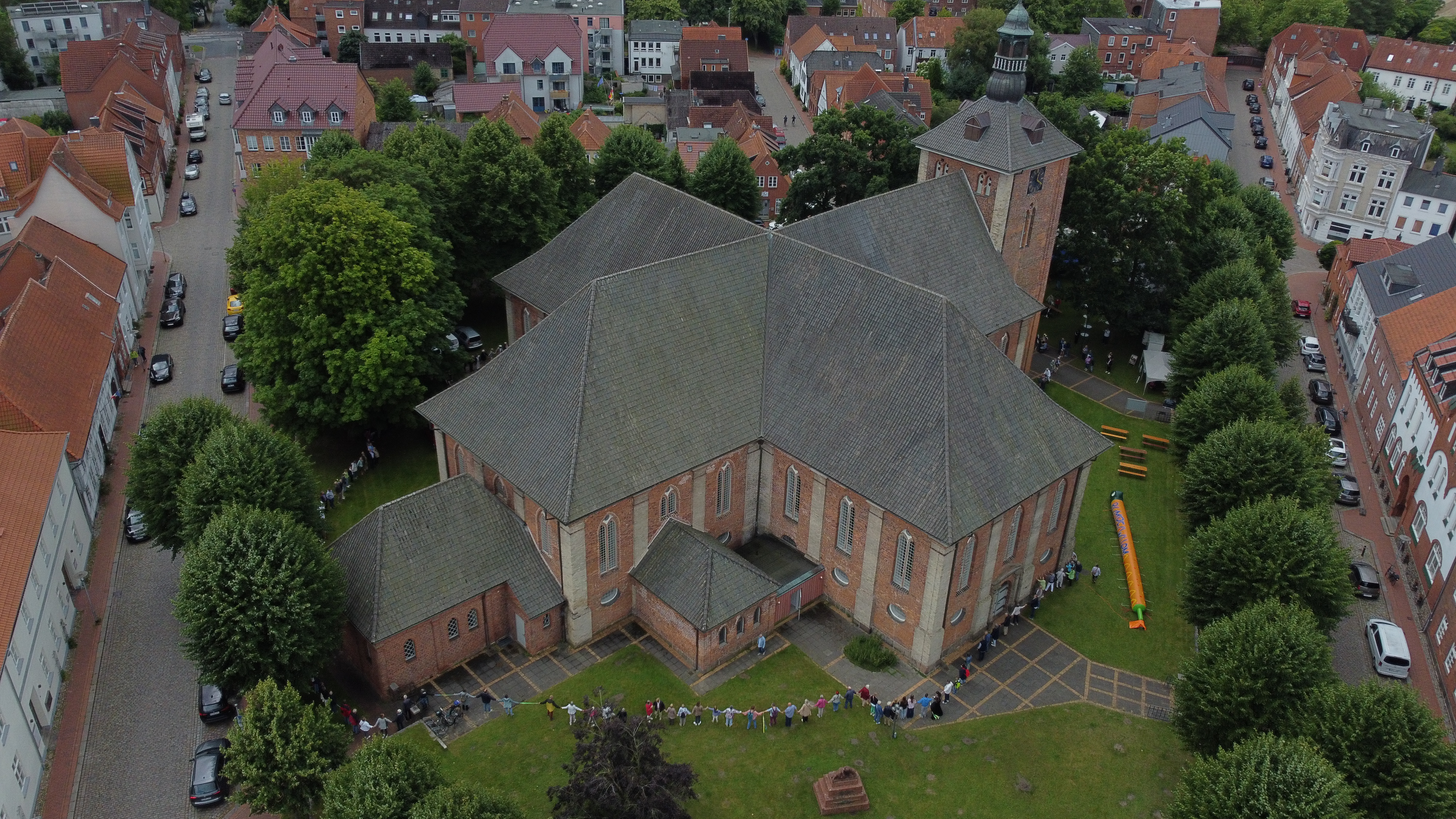 Die Christkirche ist von oben zu sehen. 